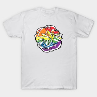 LGBTQ+ Pride Flag Desert Rose Mineral Mineralogy Geology T-Shirt